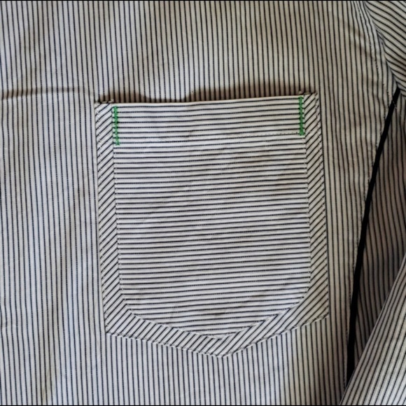 Blue & White Stripe INC International Concepts Long Sleeve Shirt - Picture 3 of 4